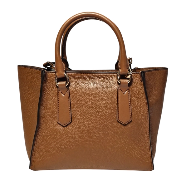 Michael Kors Purse~Satchel Crossbody~Saddle Tan Pebble Leather - Picture 6 of 16